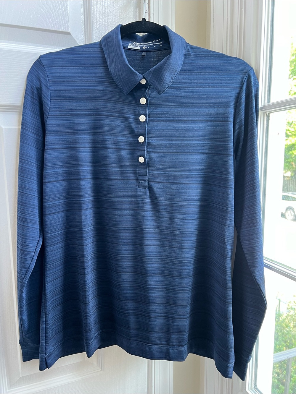 Nike Golf Dri-FIT Long Sleeve Polo Women’s M Blue Heathered